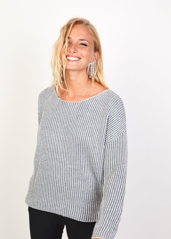 Camisola malha fio prateado